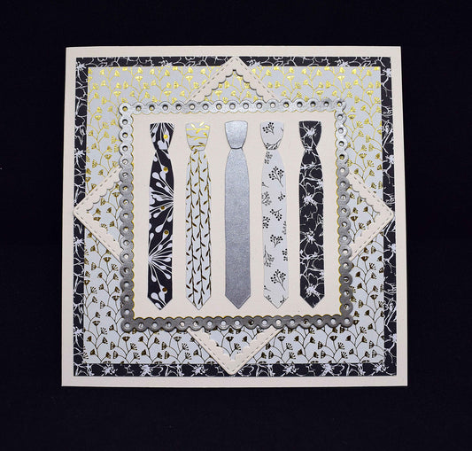 Carte d'anniversaire homme en relief - Carte motif cravates - création personnalisable