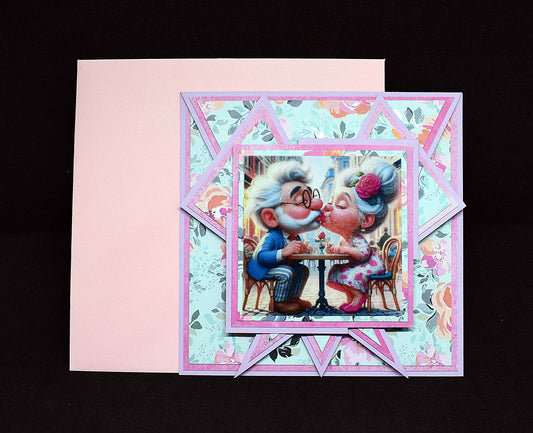 Carte anniversaire personnes agées– Carte aux formes géométriques originale et unique