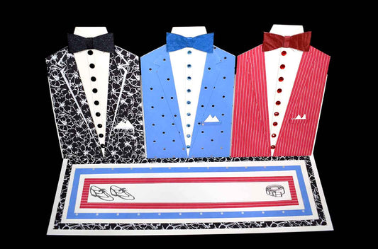 Carte d'anniversaire homme Costumes nœuds papillon - Carte chevalet personnalisable