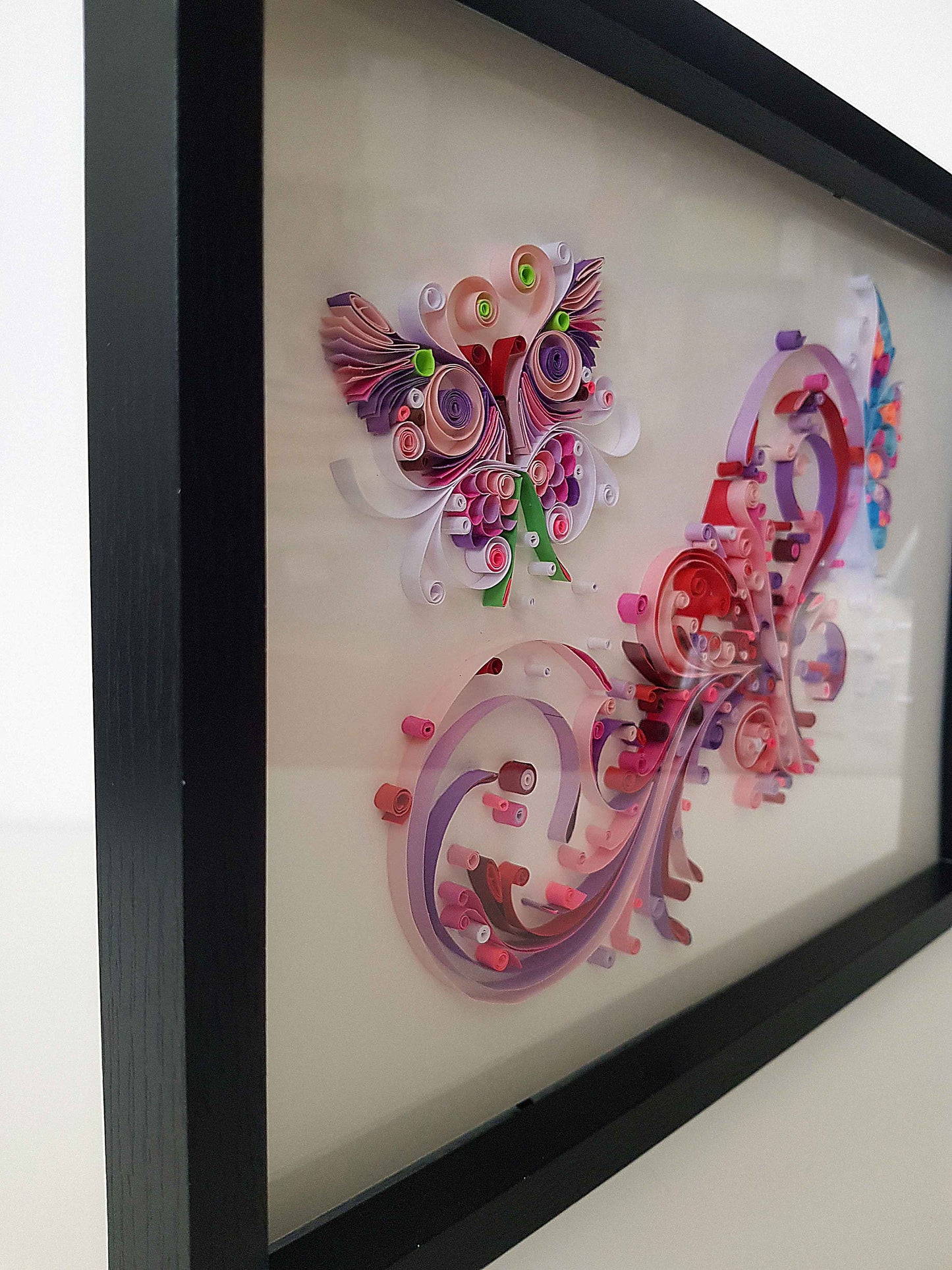 Tableau lettre A personnalisé – décoration chambre enfant en quilling 3D artisanale