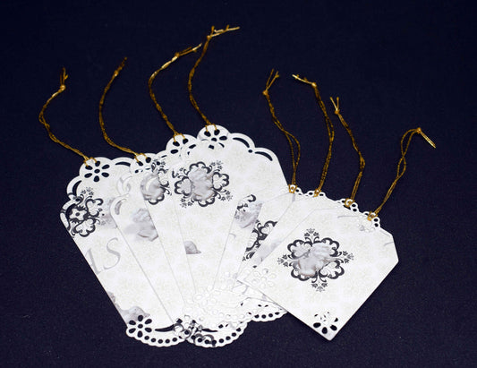 Étiquettes cadeaux Noël ANGE en relief – lot de 8 étiquettes artisanales personnalisables