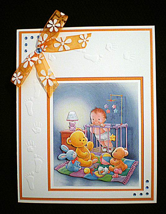 Carte de naissance - Carte bébé 3D faite main