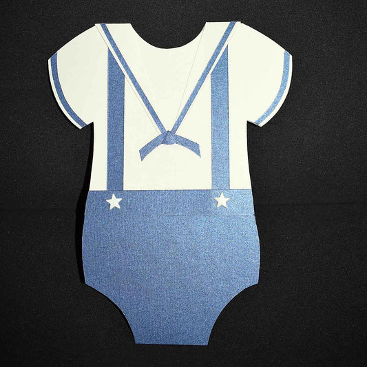 carte de naissance, body blanc et bleu