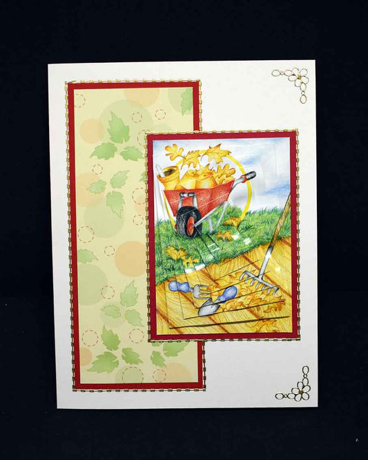 Carte pour départ à la retraite, Brouette en 3D