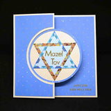 Carte pour fêtes juives, Joyeuse Bar Mitz Vah,  étoile de David Mazel Tov