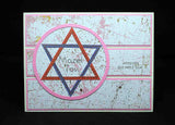 Carte pour fêtes juives, Joyeuse Bat Mitz Vah,  étoile de David Mazel Tov