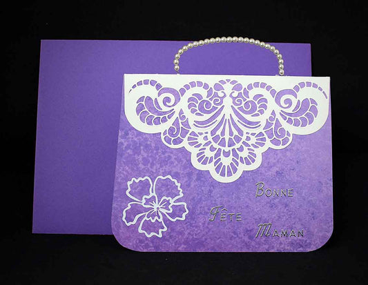 Carte Fête des Mères originale en forme de sac - création artisanale élégante