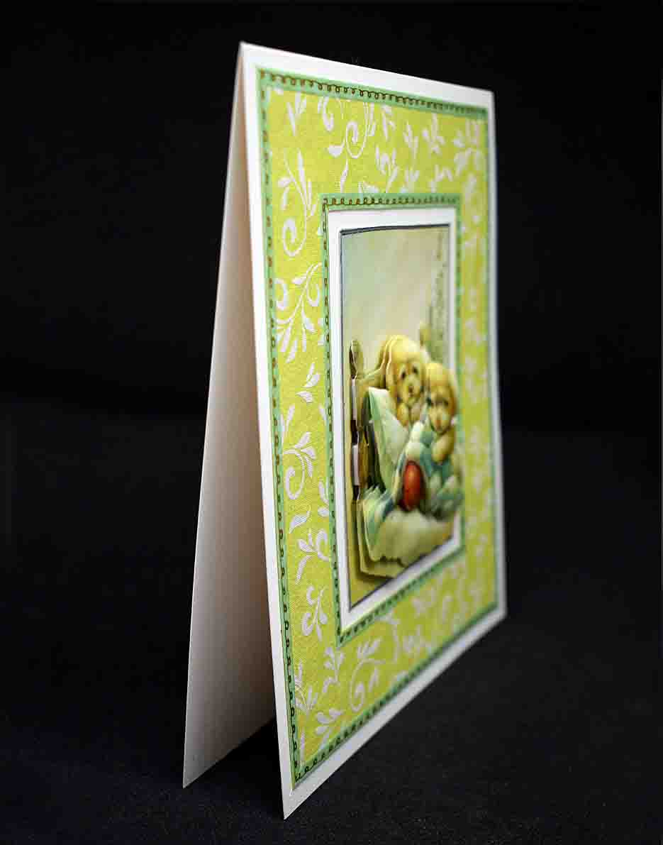 Carte pour anniversaire en 3D aux motifx chiots caniches