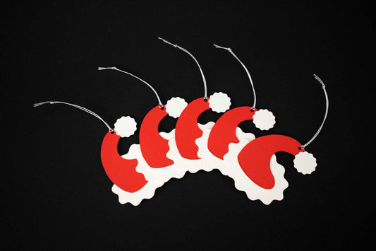 Etiquettes à cadeaux en relief "chapeau de père de Noël"