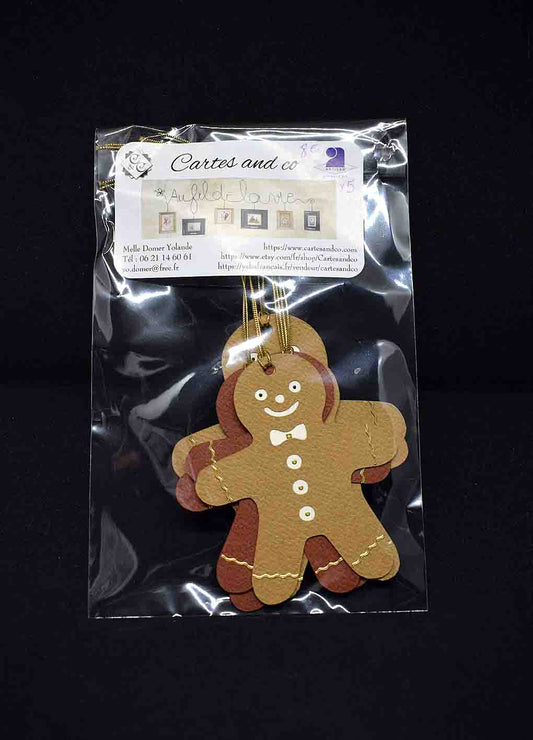 Étiquettes cadeaux Noël biscuit en relief – lot de 5 étiquettes artisanales personnalisables