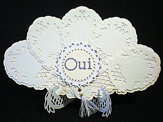 Carte de mariage artisanale 3D éventail - faire-part élégant et unique