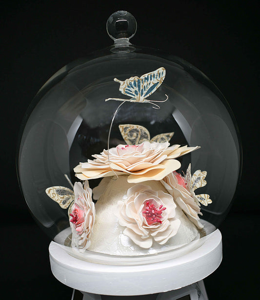 Globe décoratif mariage fleurs - centre de table élégant fait main - décoration romantique