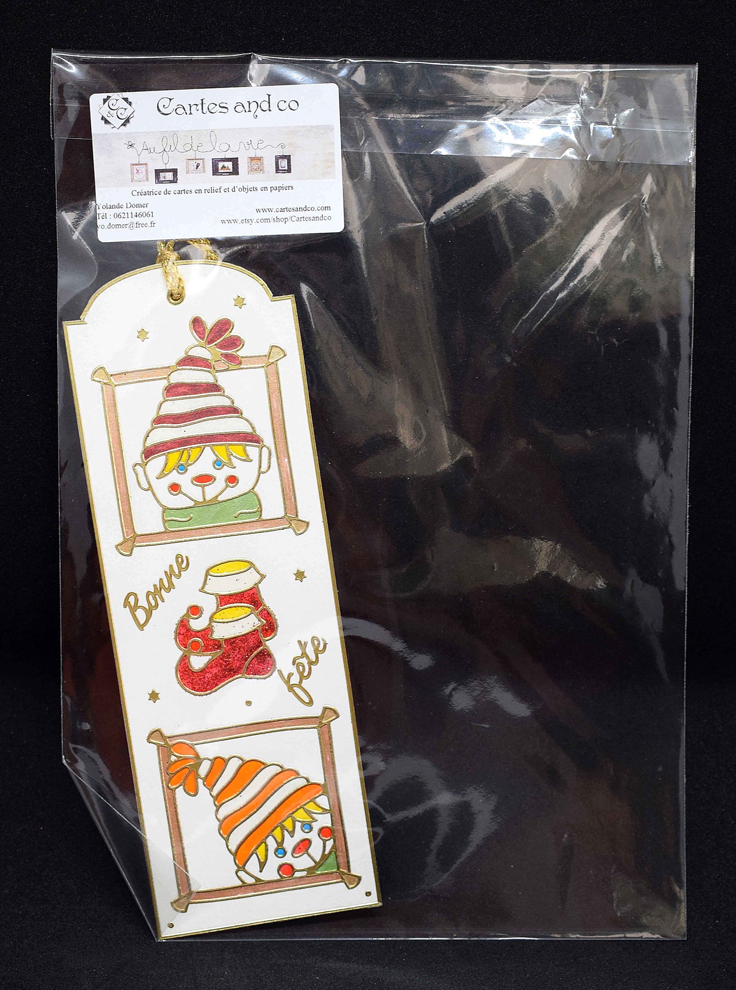 Marque page en papier "lutins"