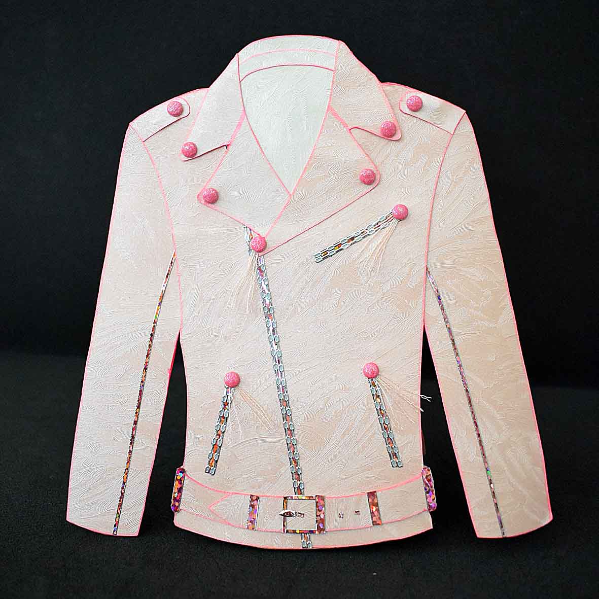 Carte pour diverse occasion sur papier texturé rose au motif Perfecto rose girly