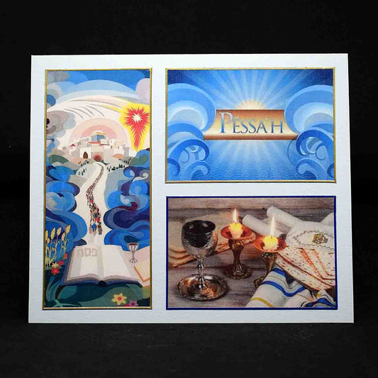 Carte pour fĂŞtes juives, Pessa'h, aux 3 photos