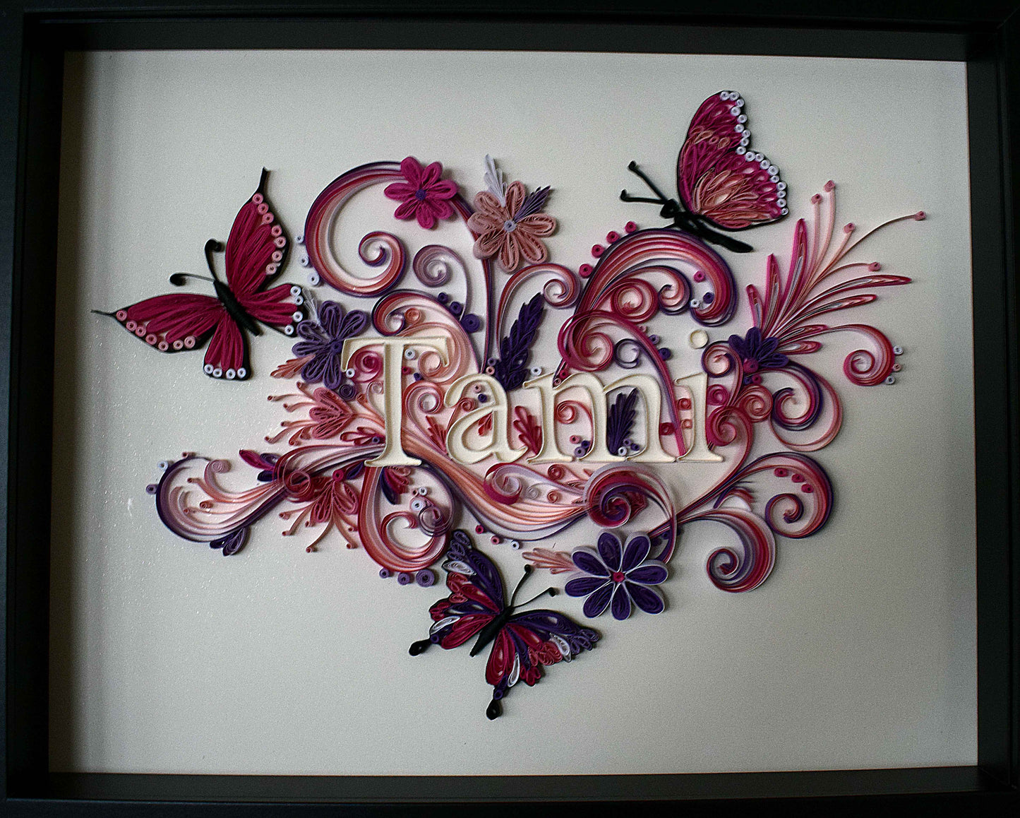 Tableau prénom personnalisé enfant – décoration murale quilling (fait main)