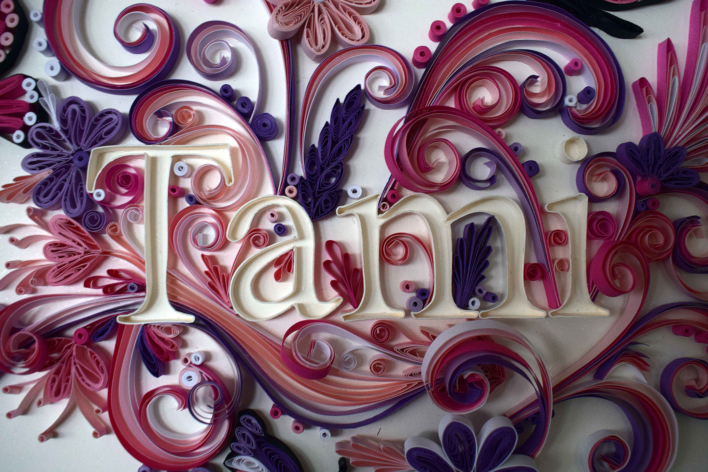 Tableau prénom personnalisé enfant – décoration murale quilling (fait main)