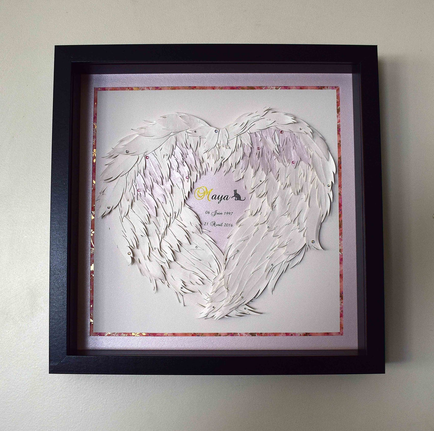 Tableau souvenir ange gardien personnalisé – hommage animal ou être cher