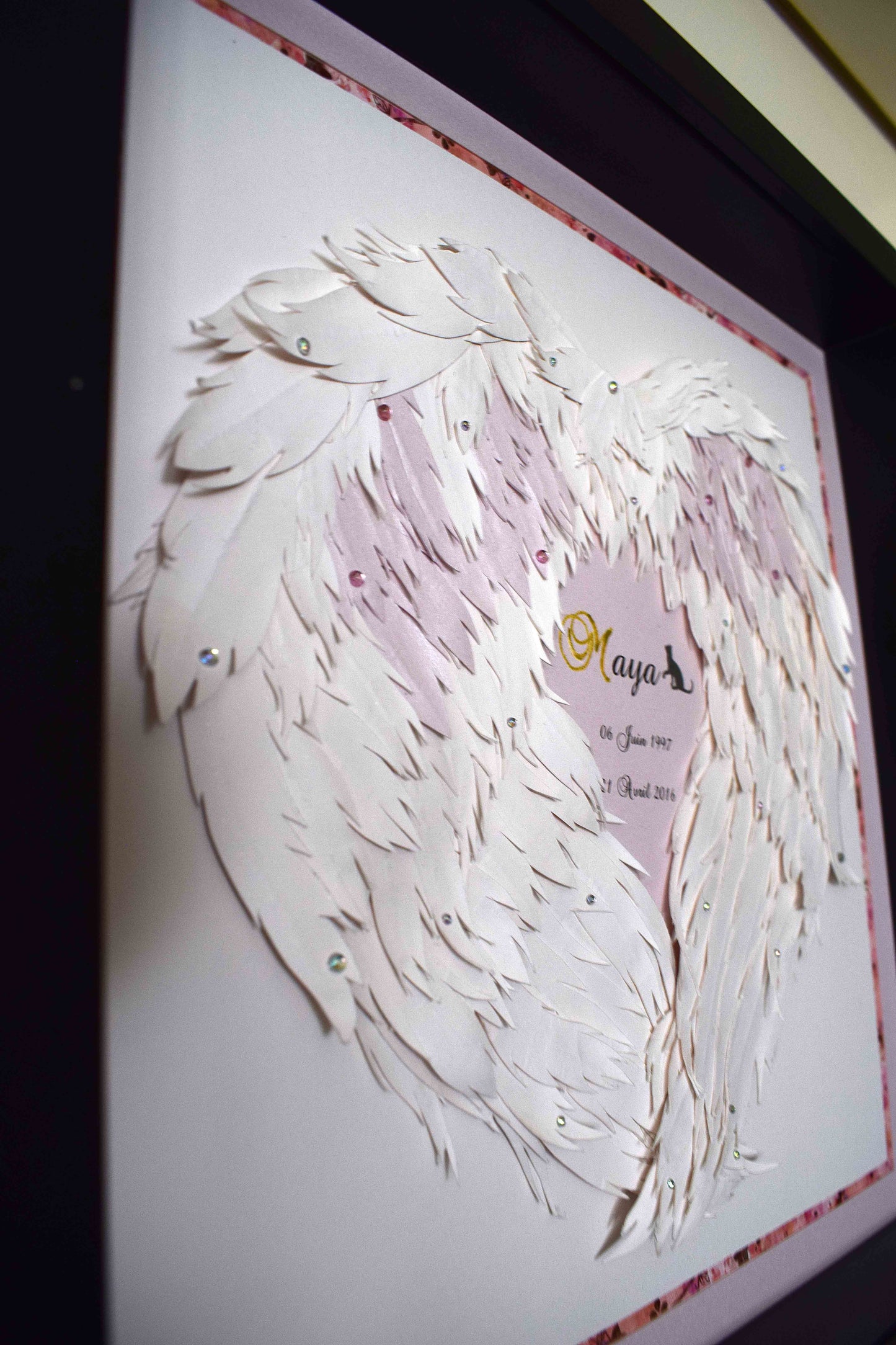 Tableau souvenir ange gardien personnalisé – hommage animal ou être cher