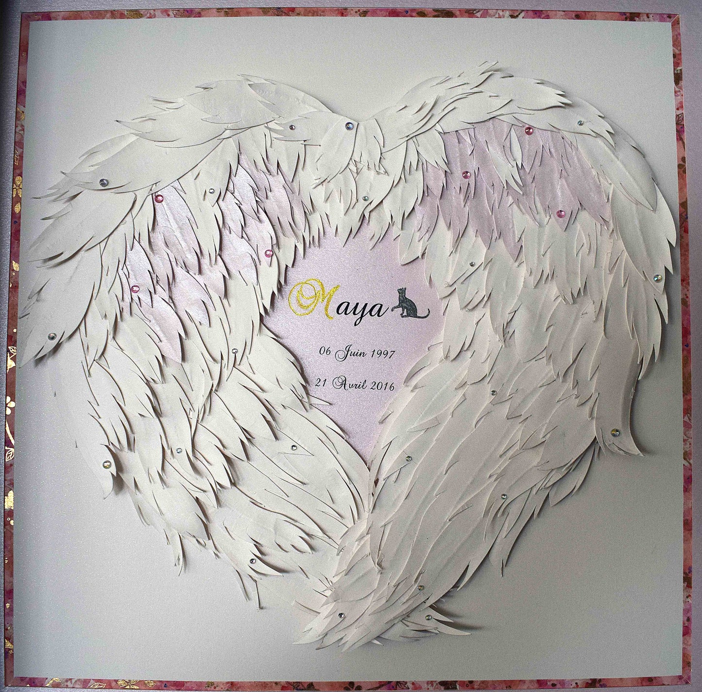 Tableau souvenir ange gardien personnalisé – hommage animal ou être cher