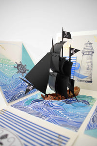 Bateau de pirate "black pearl" et ses vagues