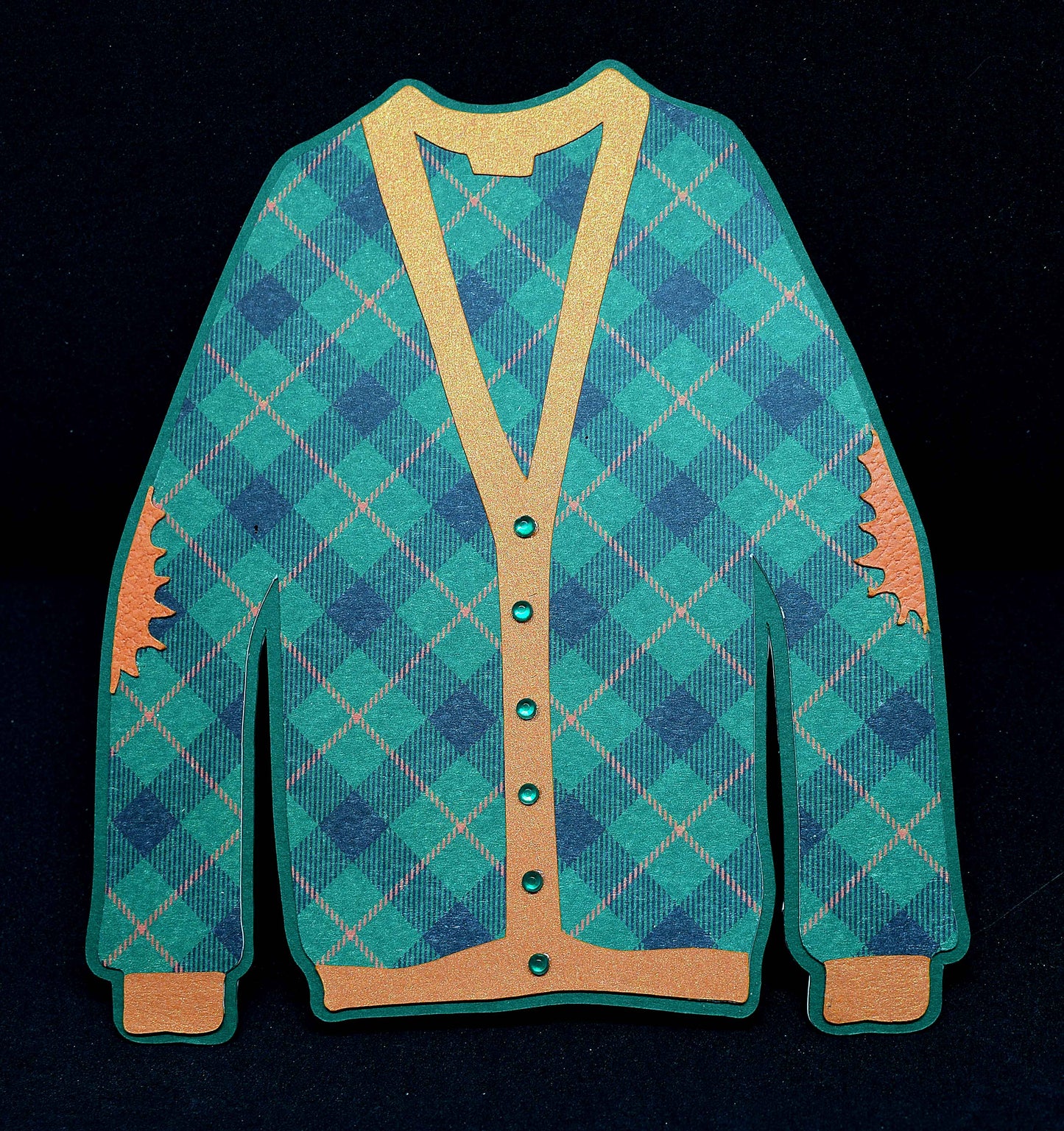 Carte d'anniversaire homme Cardigan à rayures - Carte originale et personnalisable