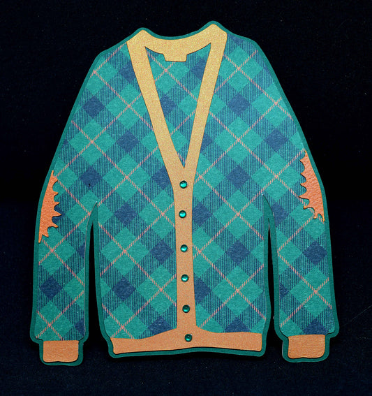 Carte d'anniversaire homme Cardigan à rayures - Carte originale et personnalisable