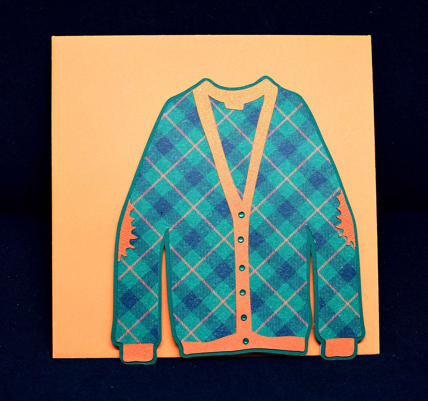 Carte d'anniversaire homme Cardigan à rayures - Carte originale et personnalisable