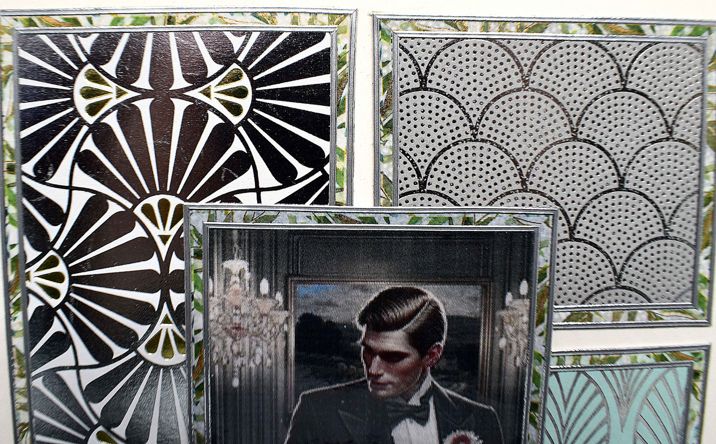 Carte Art Déco couple 3D - femme à l'éventail - carte élégante années 20 – création artisanale