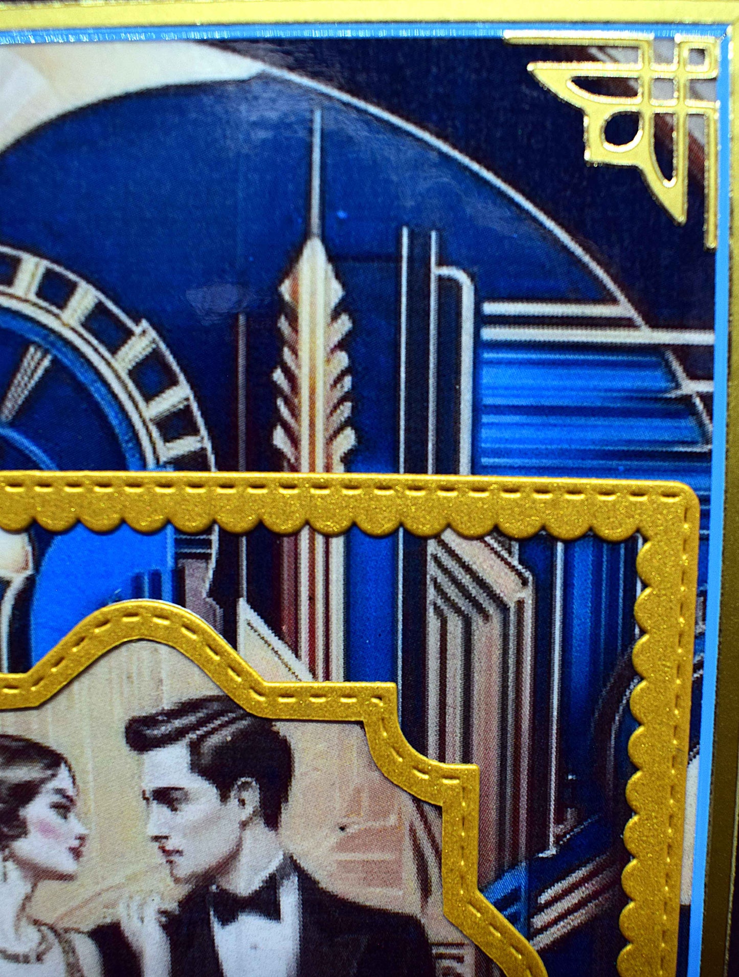 Carte Art Déco couple 3D – carte élégante style années 20 – création artisanale unique