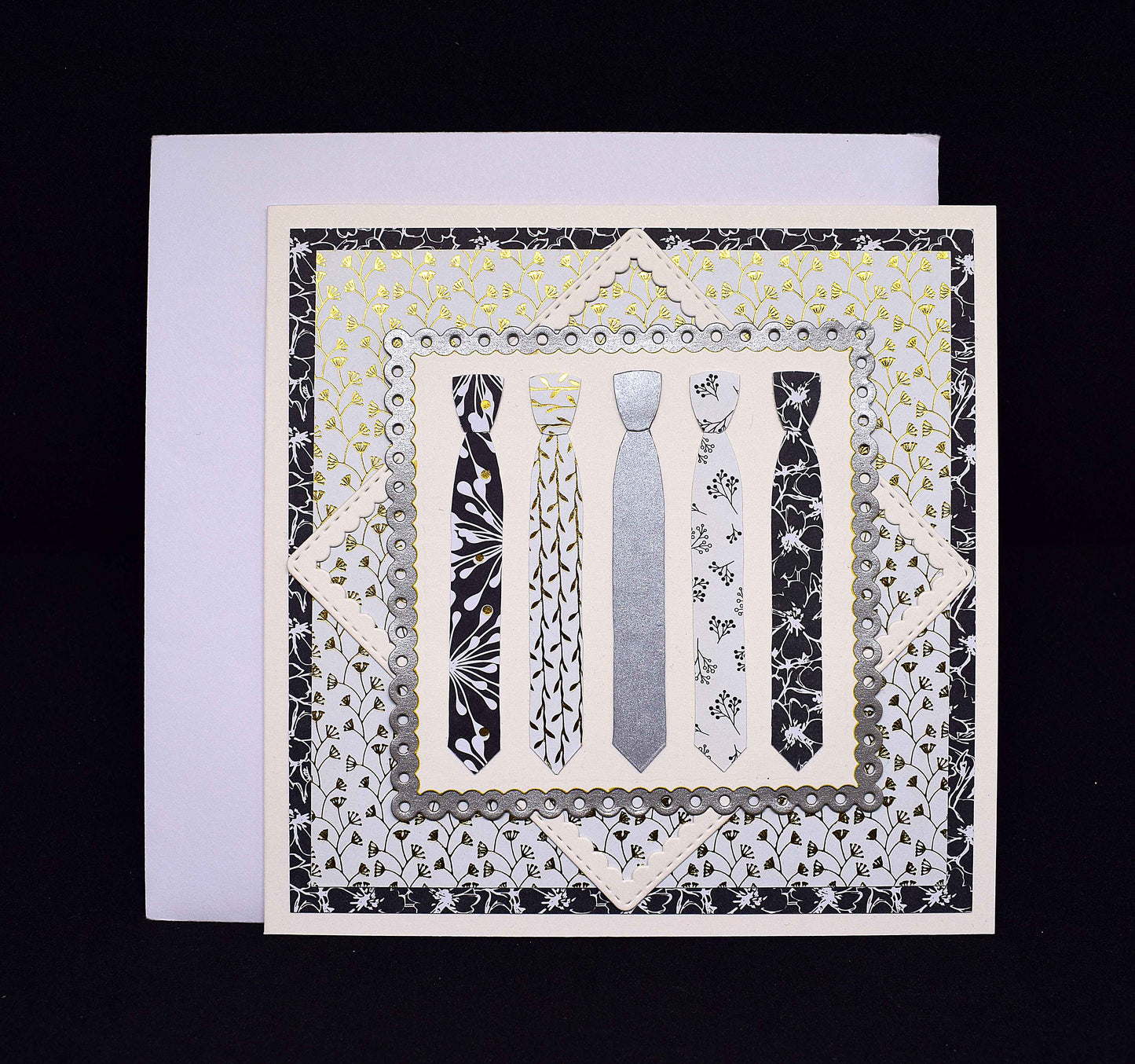 Carte d'anniversaire homme en relief - Carte motif cravates - création personnalisable