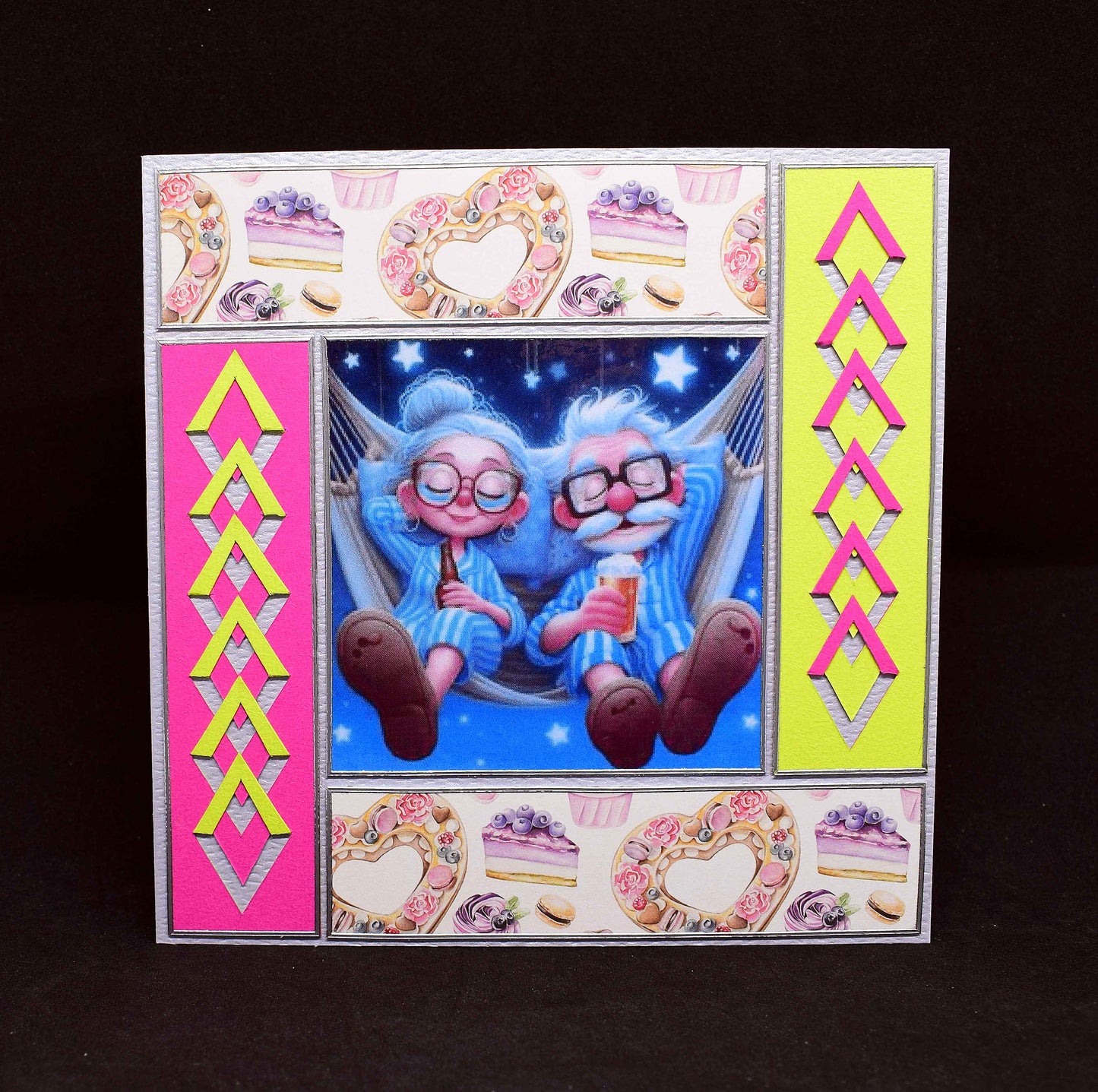 Carte d'anniversaire personnes âgées - Carte aux formes géométriques originale et unique