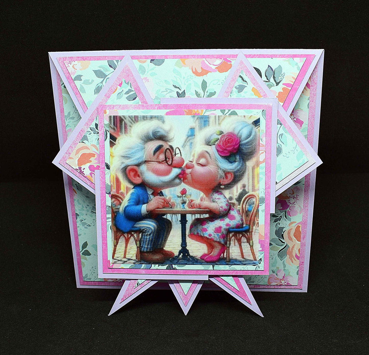 Carte anniversaire personnes agées– Carte aux formes géométriques originale et unique