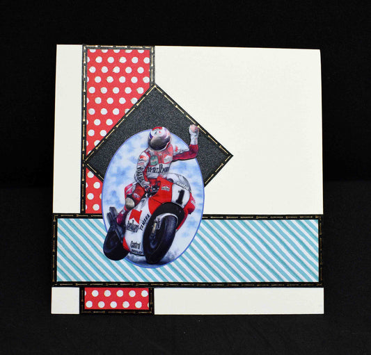 Carte d'anniversaire homme motard - Carte artisanale personnalisable