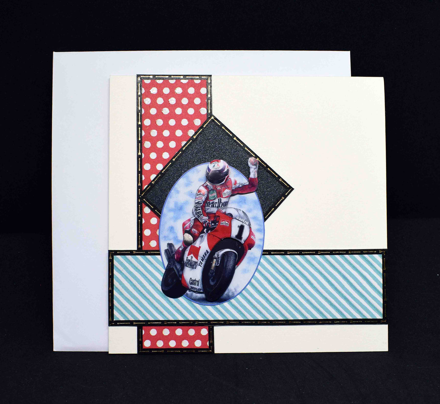 Carte d'anniversaire homme motard - Carte artisanale personnalisable