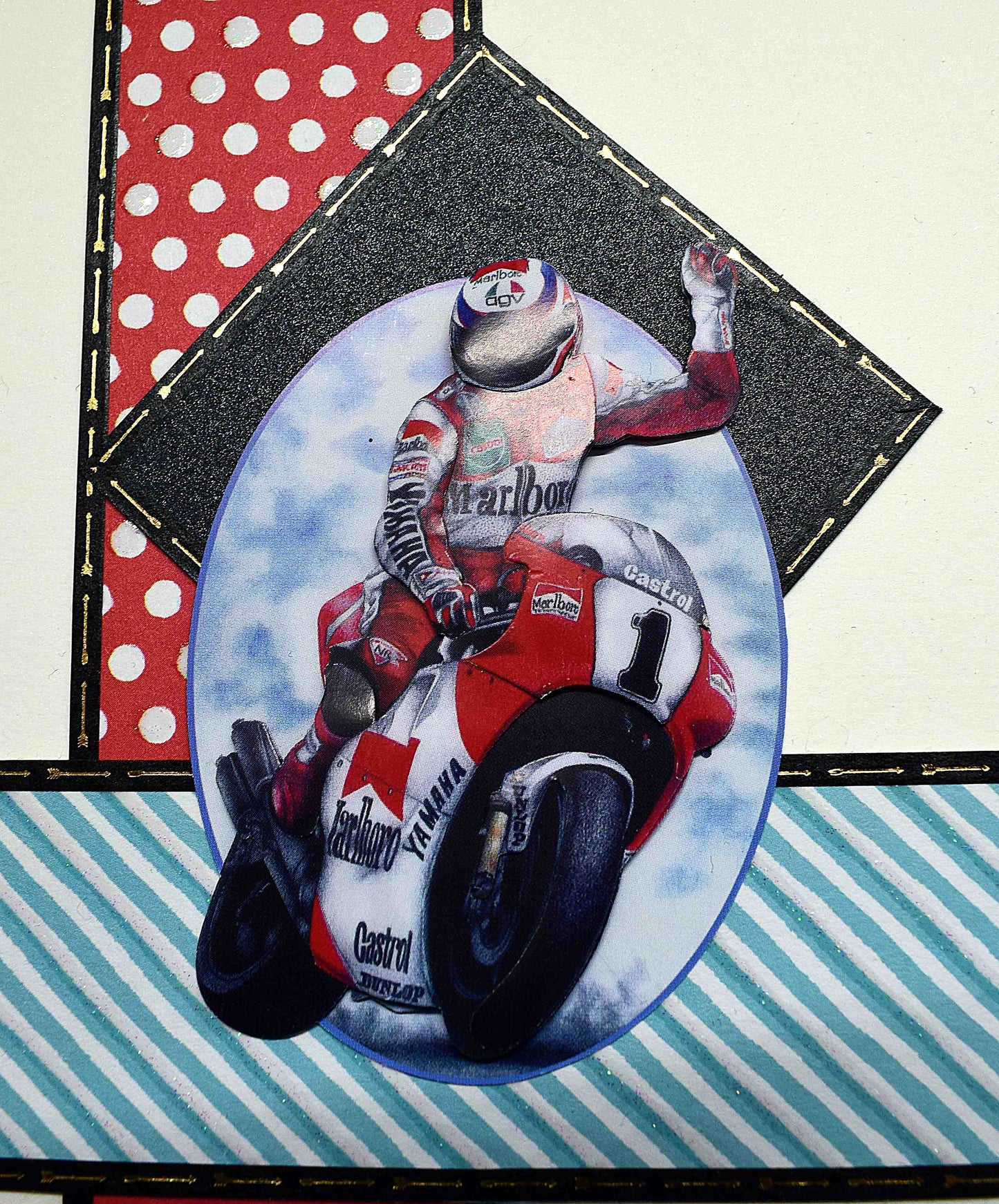 Carte d'anniversaire homme motard - Carte artisanale personnalisable
