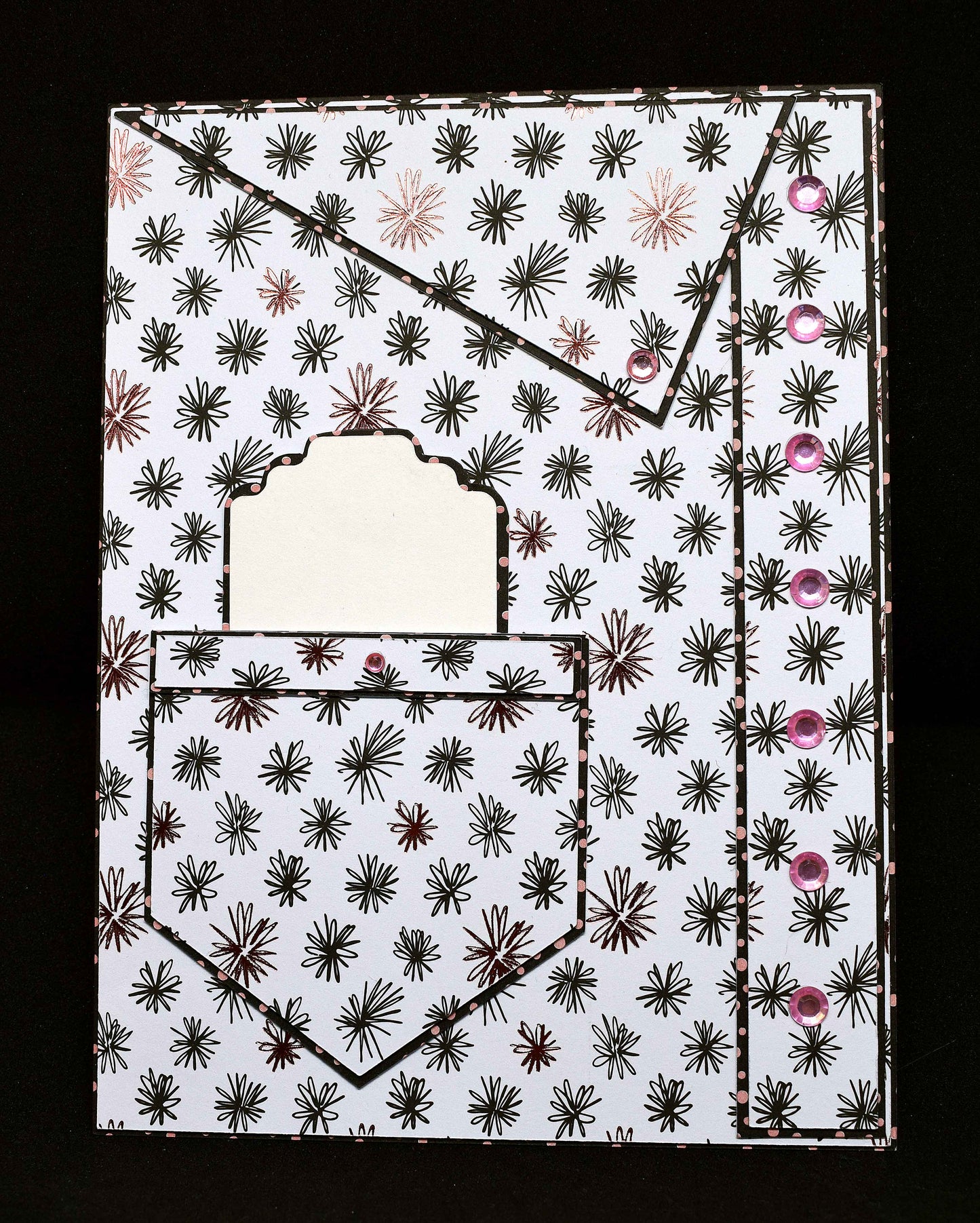 Carte pour anniversaire motif Chemise à motifs floraux et étiquette