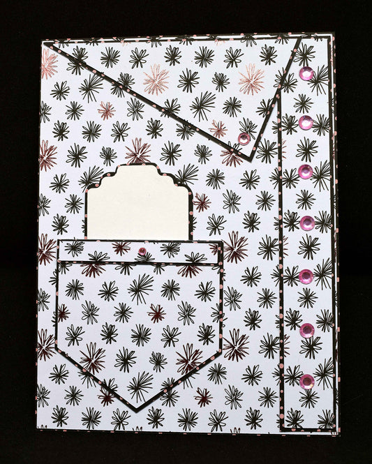 Carte pour anniversaire motif Chemise à motifs floraux et étiquette