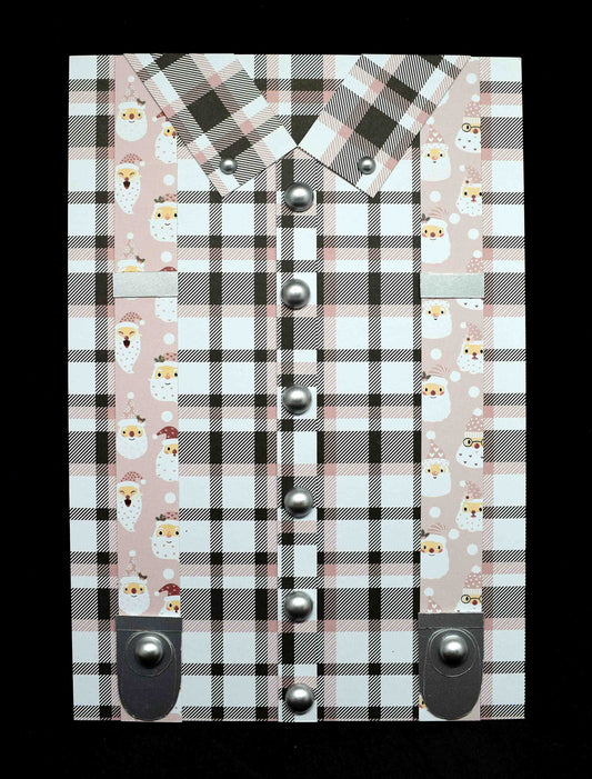 Carte d'anniversaire homme Chemise et bretelles - Carte artisanale personnalisable