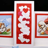 Carte pour la saint valentin pop up chevalet aux cœurs motif 3D mylo à la lettre