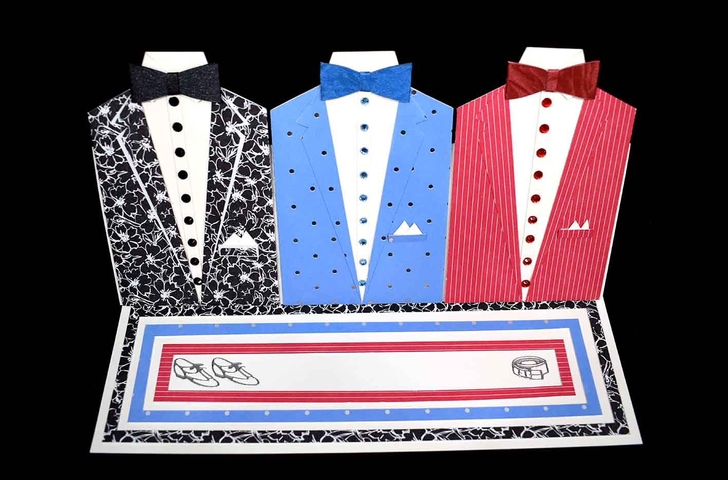 Carte d'anniversaire homme Costumes nœuds papillon - Carte chevalet personnalisable