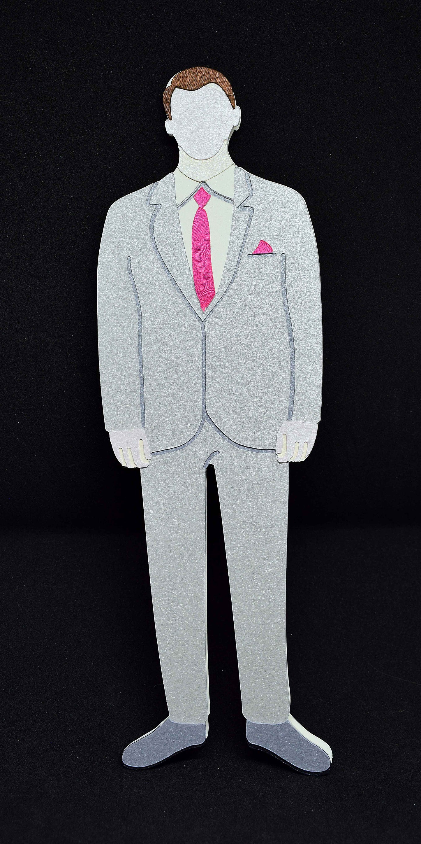 Carte d'anniversaire homme - carte en forme de costume avec cravate - création personnalisable