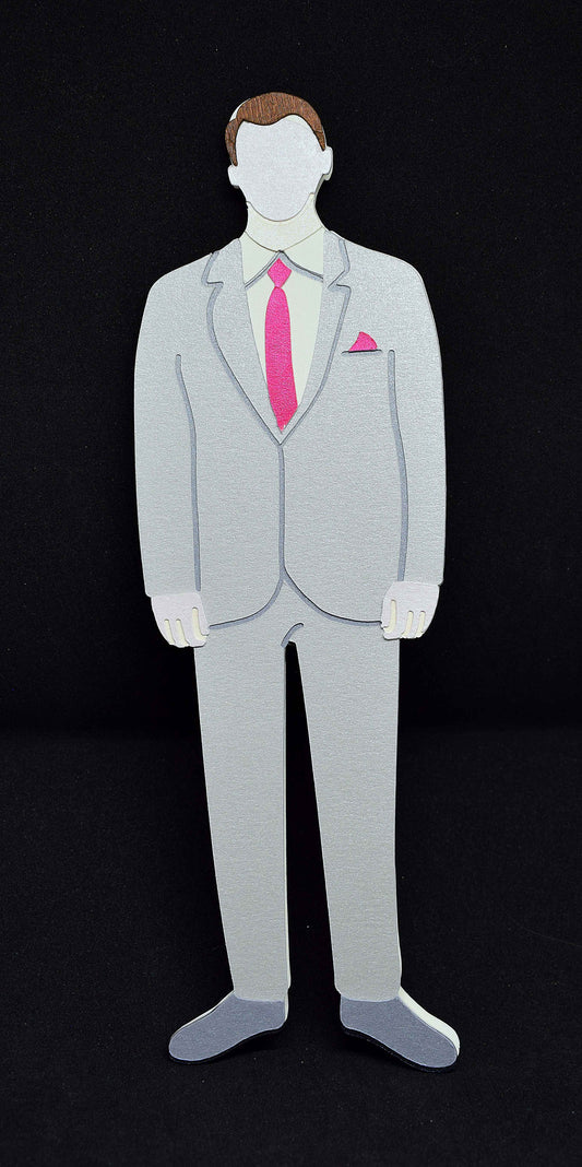 Carte d'anniversaire homme - carte en forme de costume avec cravate - création personnalisable