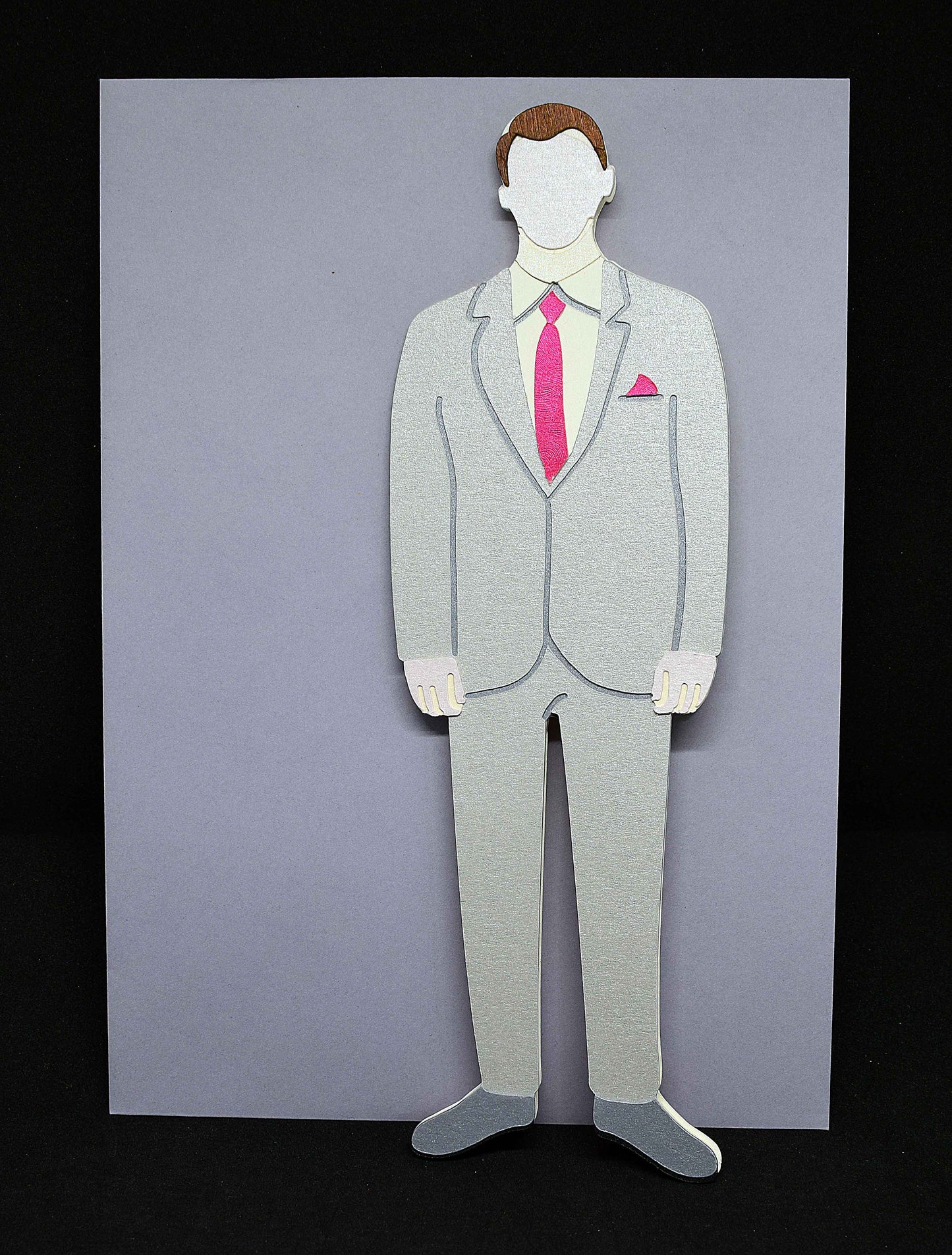 Carte d'anniversaire homme - carte en forme de costume avec cravate - création personnalisable