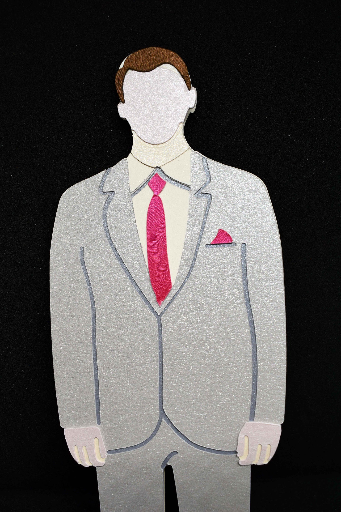 Carte d'anniversaire homme - carte en forme de costume avec cravate - création personnalisable