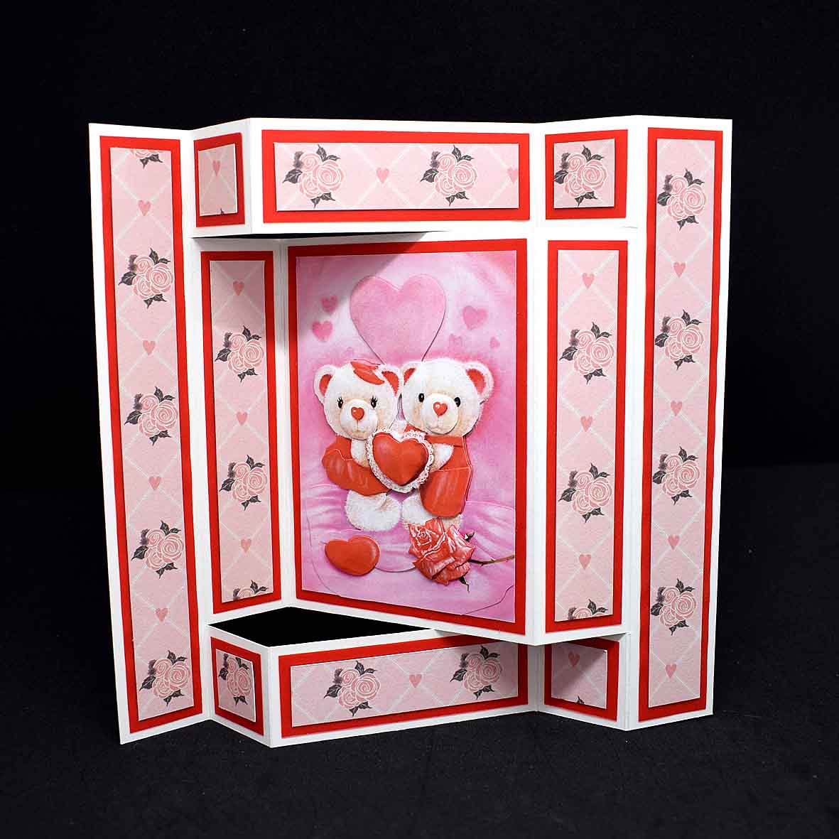 Carte pour la saint valentin pop up motif en 3D ours amoureux