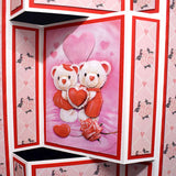 Carte pour la saint valentin pop up motif en 3D ours amoureux