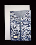 Carte pour anniversaire pour homme motis chemise bleue à fleurs