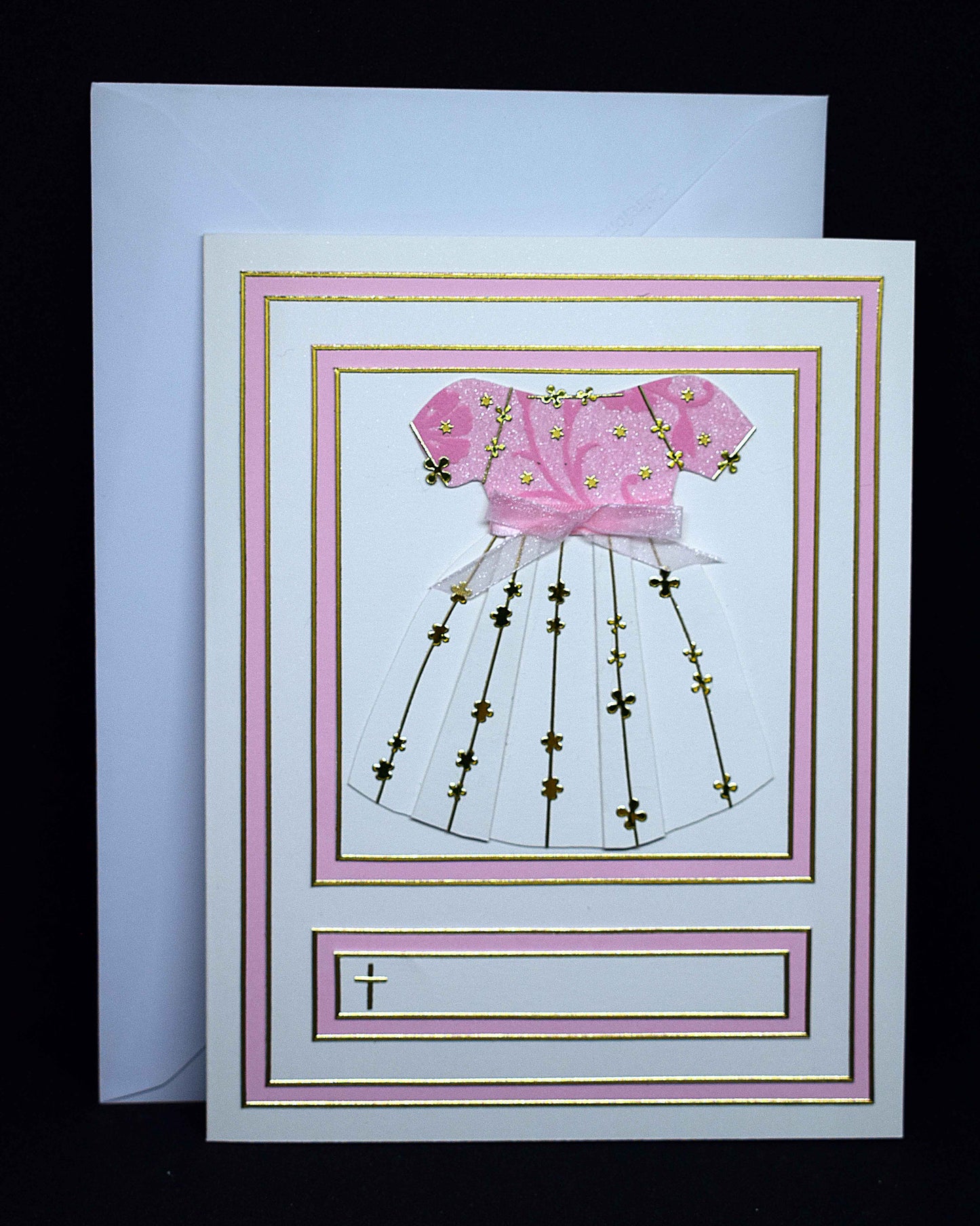 Carte de communion fille en relief 3D – Carte bébé personnalisable – Création artisanale