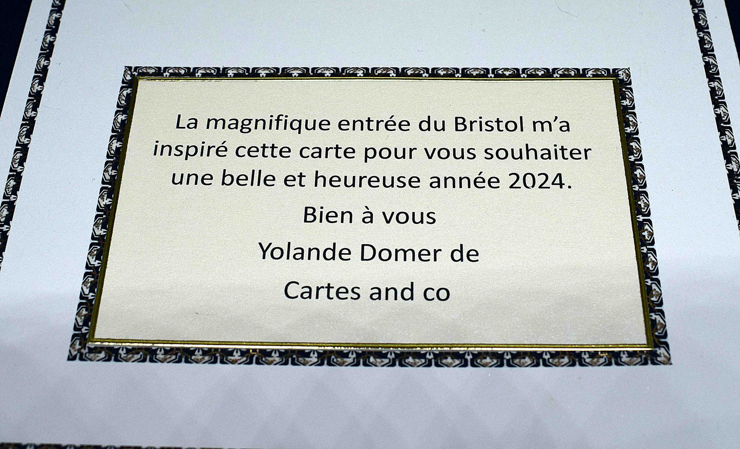 Carte de voeux en pop up  motifsentrée du palace "le Bristol"